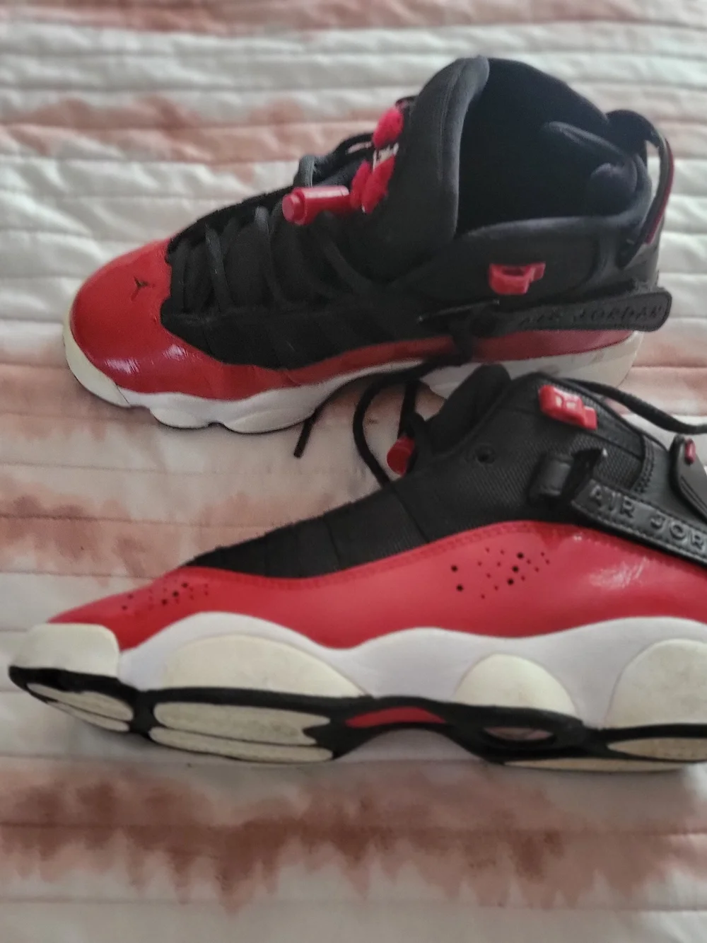 Air Jordan Kids' Red and Black Basketball Shoes